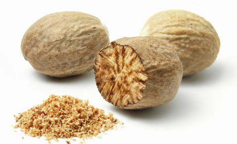 Whole nutmeg nuts